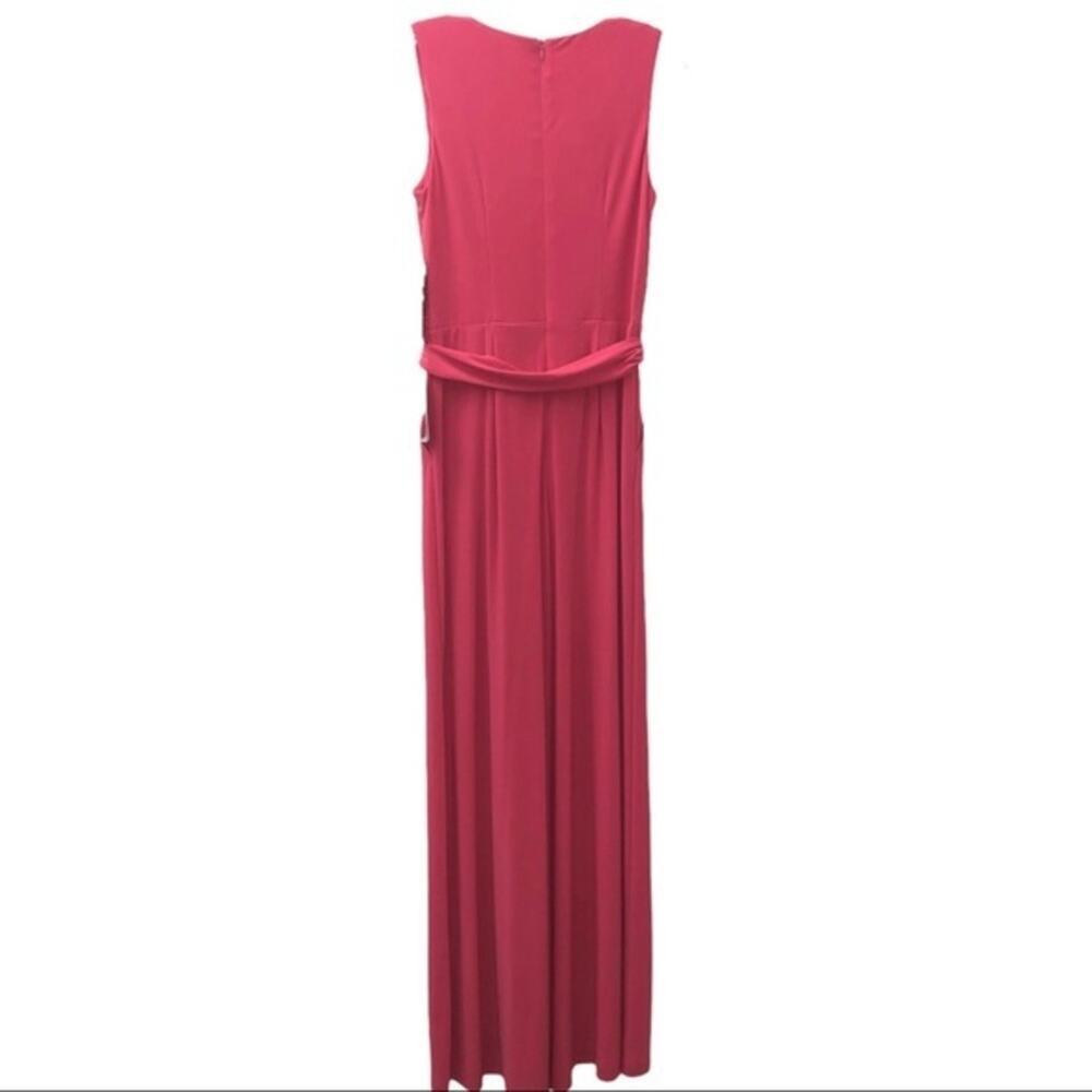 Eliza J Faux Wrap Wide Leg Jumpsuit In Strawberry Small NWT - Picture 5 of 10